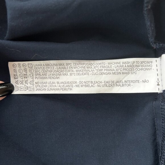 Zara Woman Festive Navy Satin-Finish Paperbag Skirt – X-Small XS - Picture 7 of 9